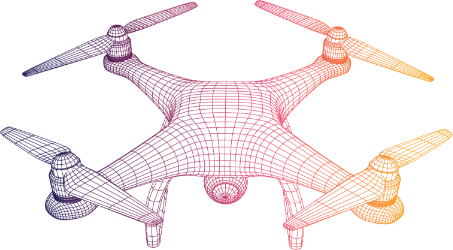 3D mapped icon of a drone
