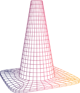 3D mapped icon of a safety cone